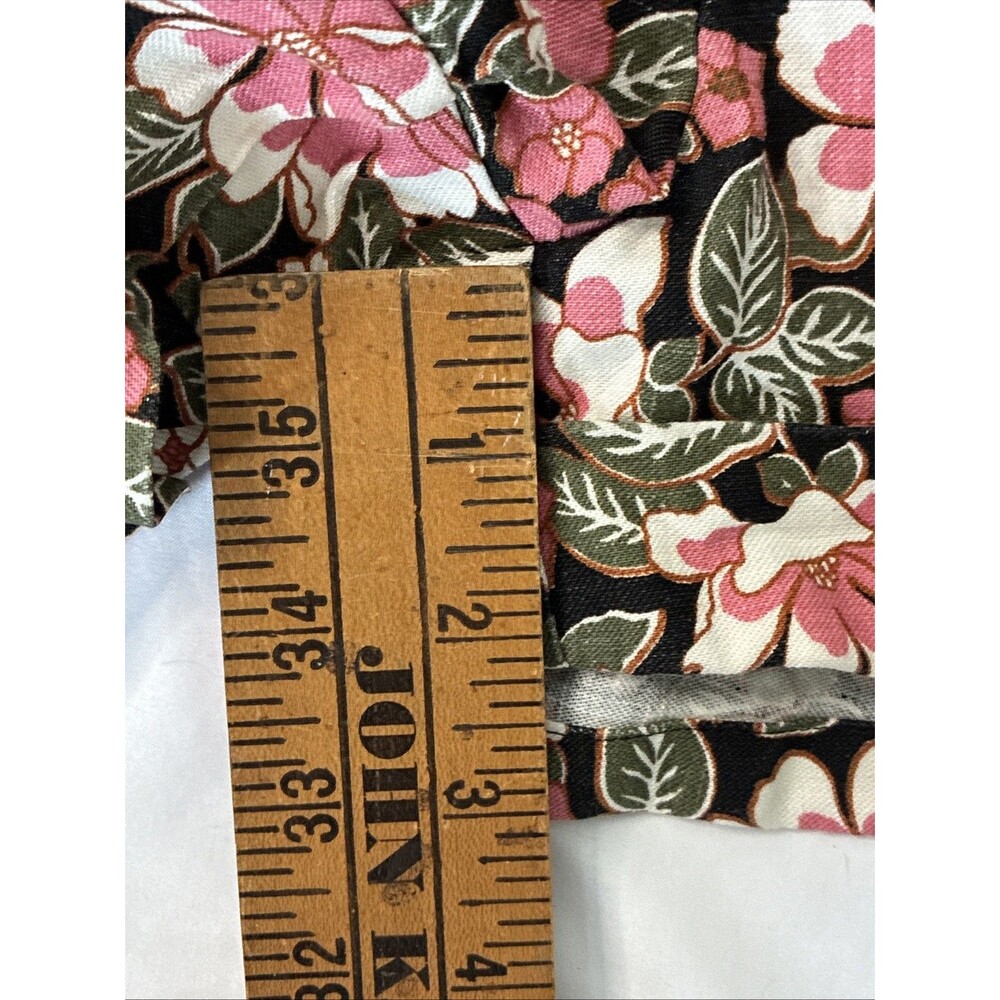 Outerknown Wander Linen & Cotton Romper Shorts Small Black Pink Floral Cottage - Picture 16 of 16